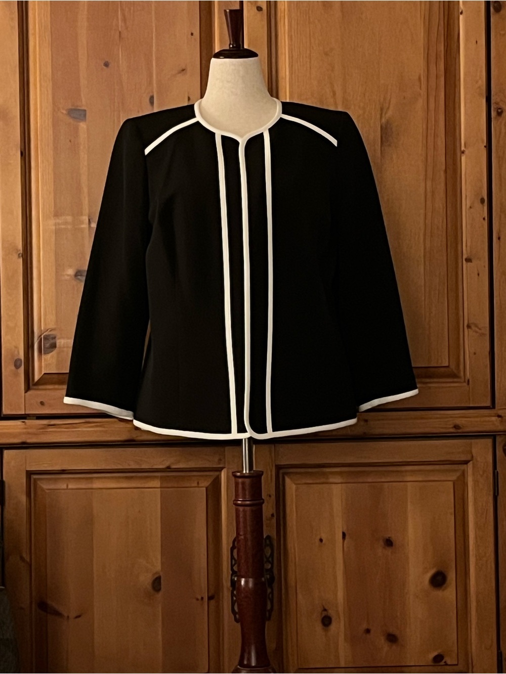 Kasper Black Jacket with White Trim